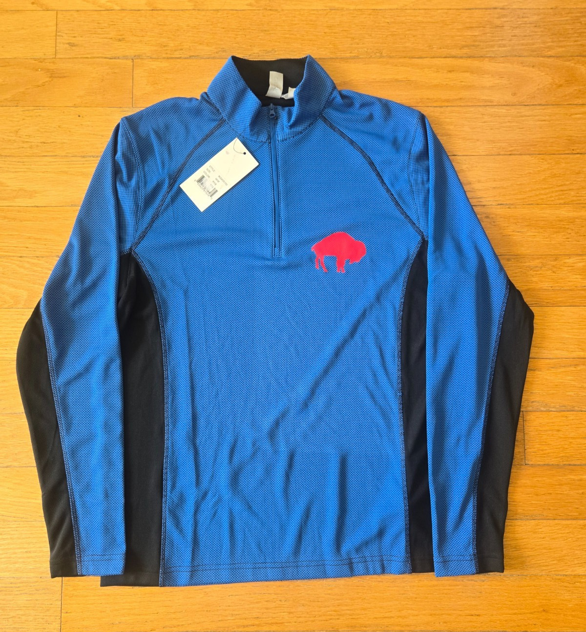 NWT NFL Buffalo Bills Mens Quarter Zip Workout Pullover Blue Medium Athleisure