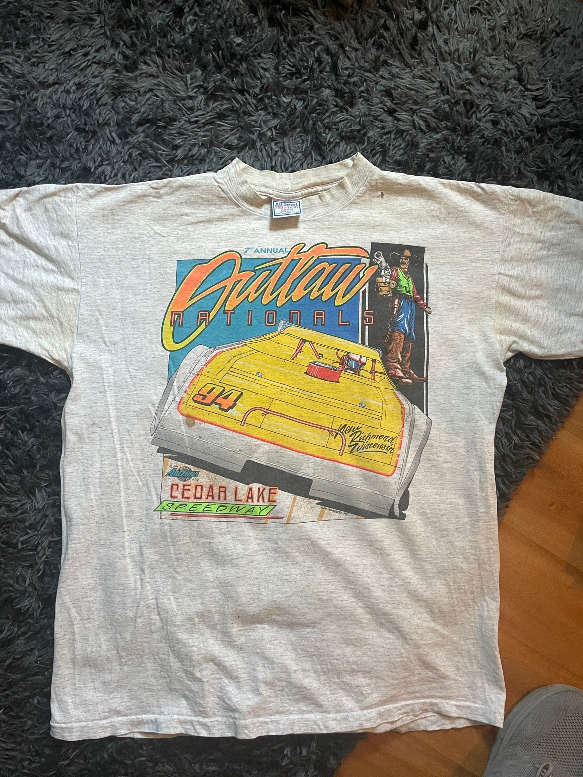 Vintage 1994 Outlaw Nationals Dirt Late Model T-Shirt XL Cedar Lake Speedway
