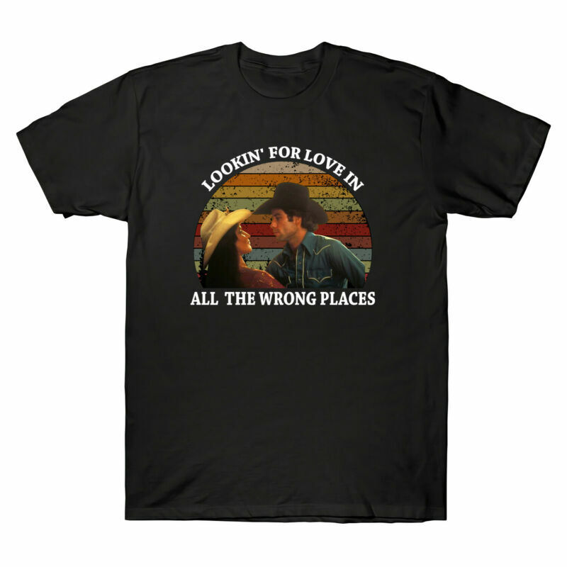 Lookin¡¯ for Love In All The Wrong Places Vintage T-Shirt Men\'s Black Cotton Tee