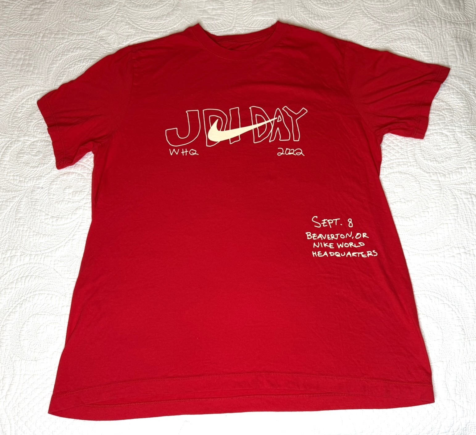 Nike Travis Scott Cactus Jack Just Do It Day 2022 WHQ Shirt Red Deadstock Large