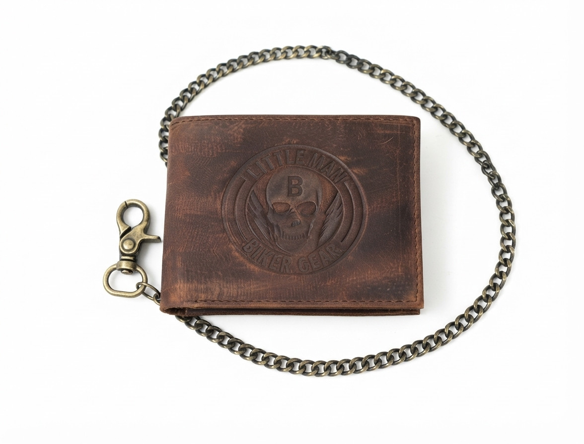 Men\'s Vintage Leather Biker Wallet 18\