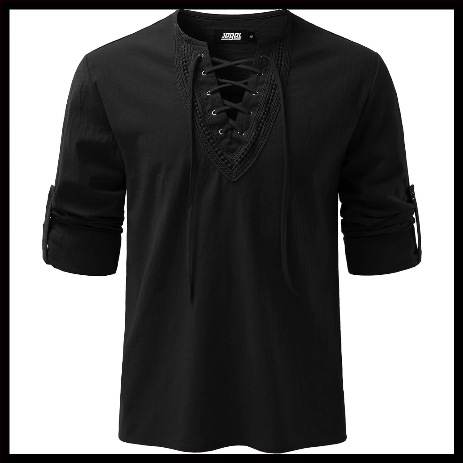 Lightweight 100% Cotton Black Renaissance Shirt - Perfect for Festive Events