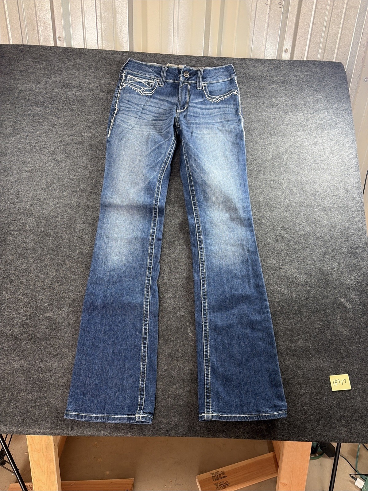 Ariat Real Denim Mid Rise Boot Jeans Size 30ZL Stretch Western Cowgirl
