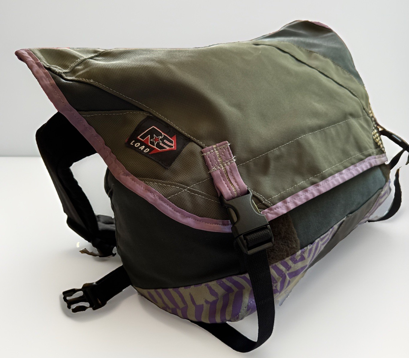 Rare Grail R.E. Load Custom XL Carrier Bag Black Purple Chevron Pattern Leather