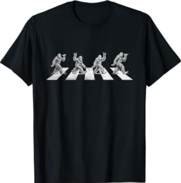 The Squatches, Funny Bigfoot Sasquatch Crossing Road Parody T-Shirt