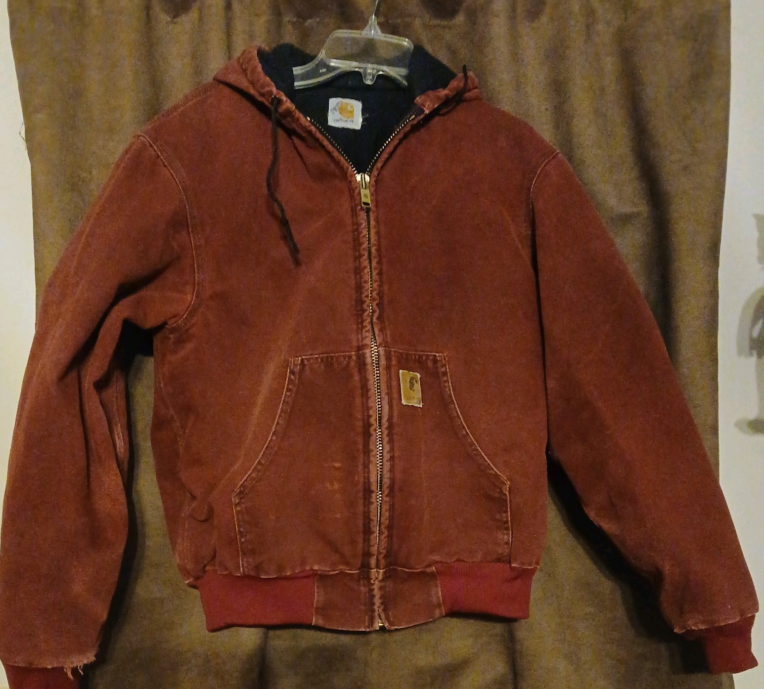 Vintage Carhartt Jacket Burgundy Plum Wine Red Made in USA Women\'s Size M/L 