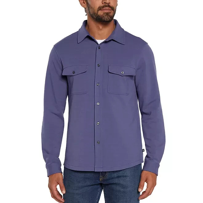Gap Men\'s Long Sleeve Knit Button Down Size Large Skipper Blue