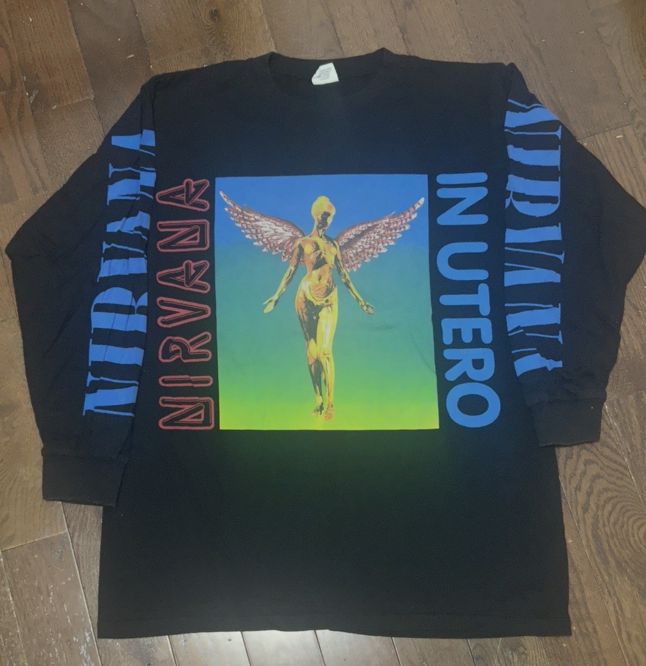 Nirvana In Utero Tour Shirt 1993 World Tour Long Sleeve Anvil L Band Tee Reprint