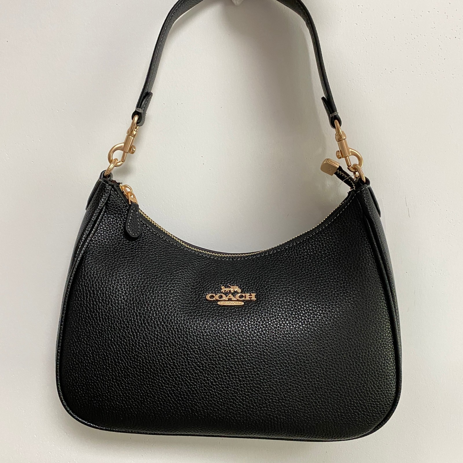 COACH Lori Shoulder Bag Black Pebbled Leather Gold Hardware Style CJ517 Freeship