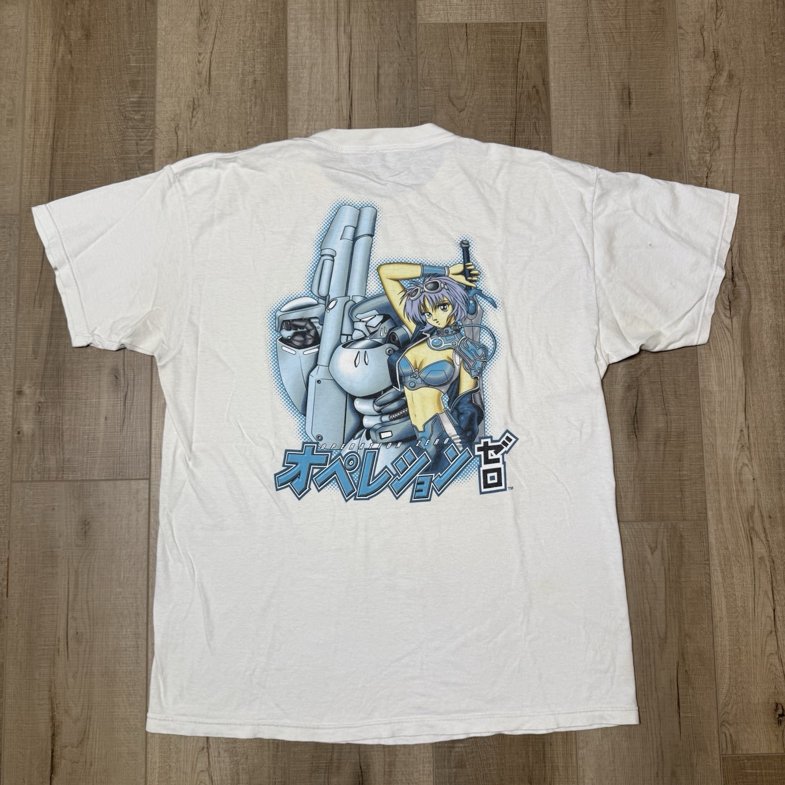 RARE VTG Vintage PLASTIK ANIME 90S SHIRT MEN\'S XL DOUBLE SIDED Skate