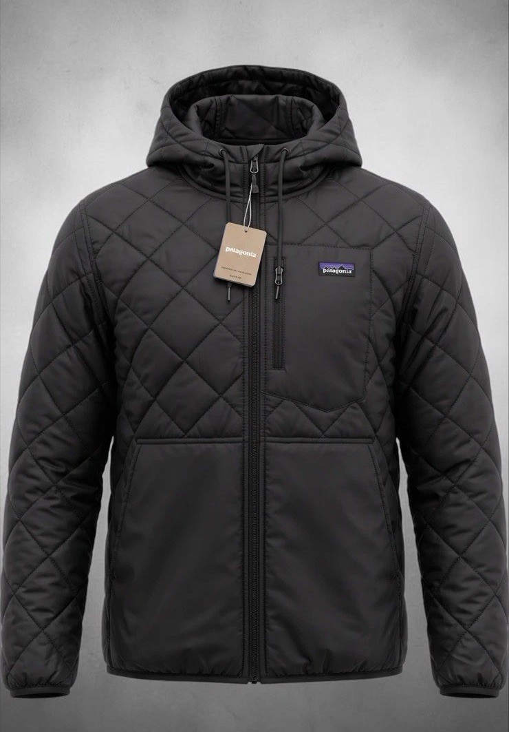 Patagonia Diamond Quilted Bomber Hoody Men\'s XXL Black 27611 NWT