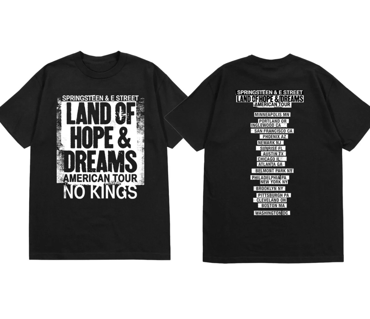 Bruce Springsteen No King 2026 Land Of Hope And Dreams American Tour T-Shirt...