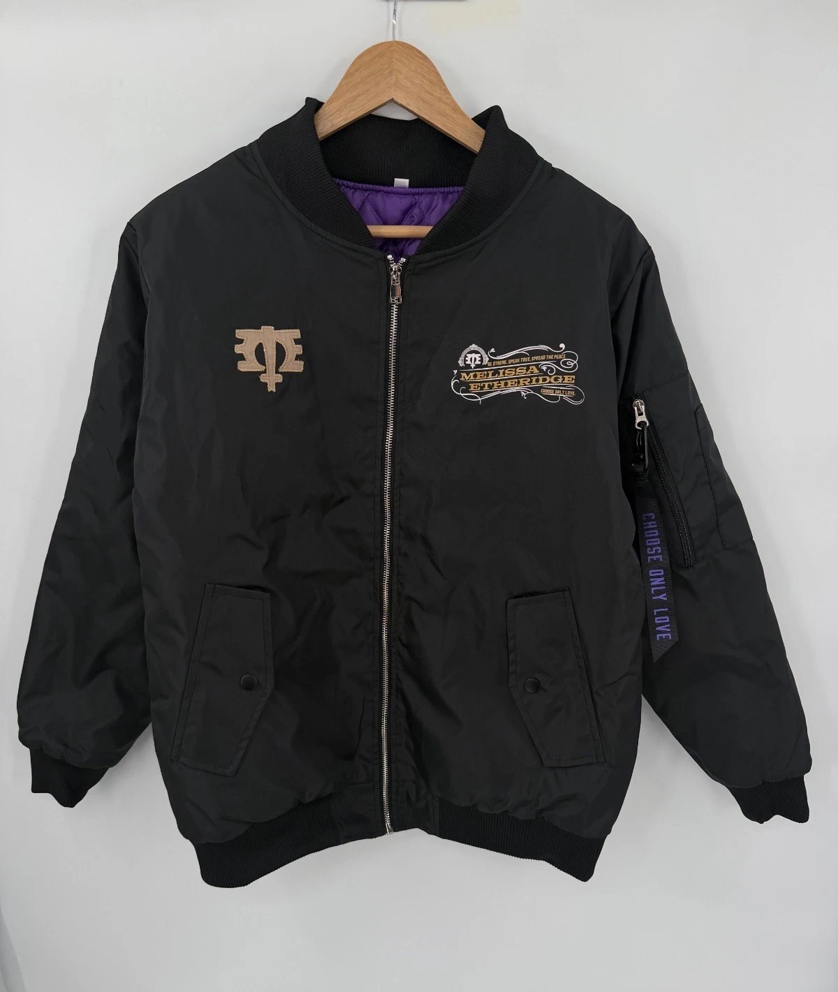Melissa Etheridge Choose Only Love Black Bomber Jacket Tour Merch Unisex Small