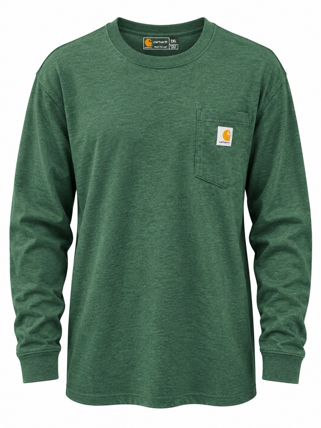 Carhartt K126 Loose Fit Heavyweight Long Sleeve Pocket T-Shirt Green 2XL NWT
