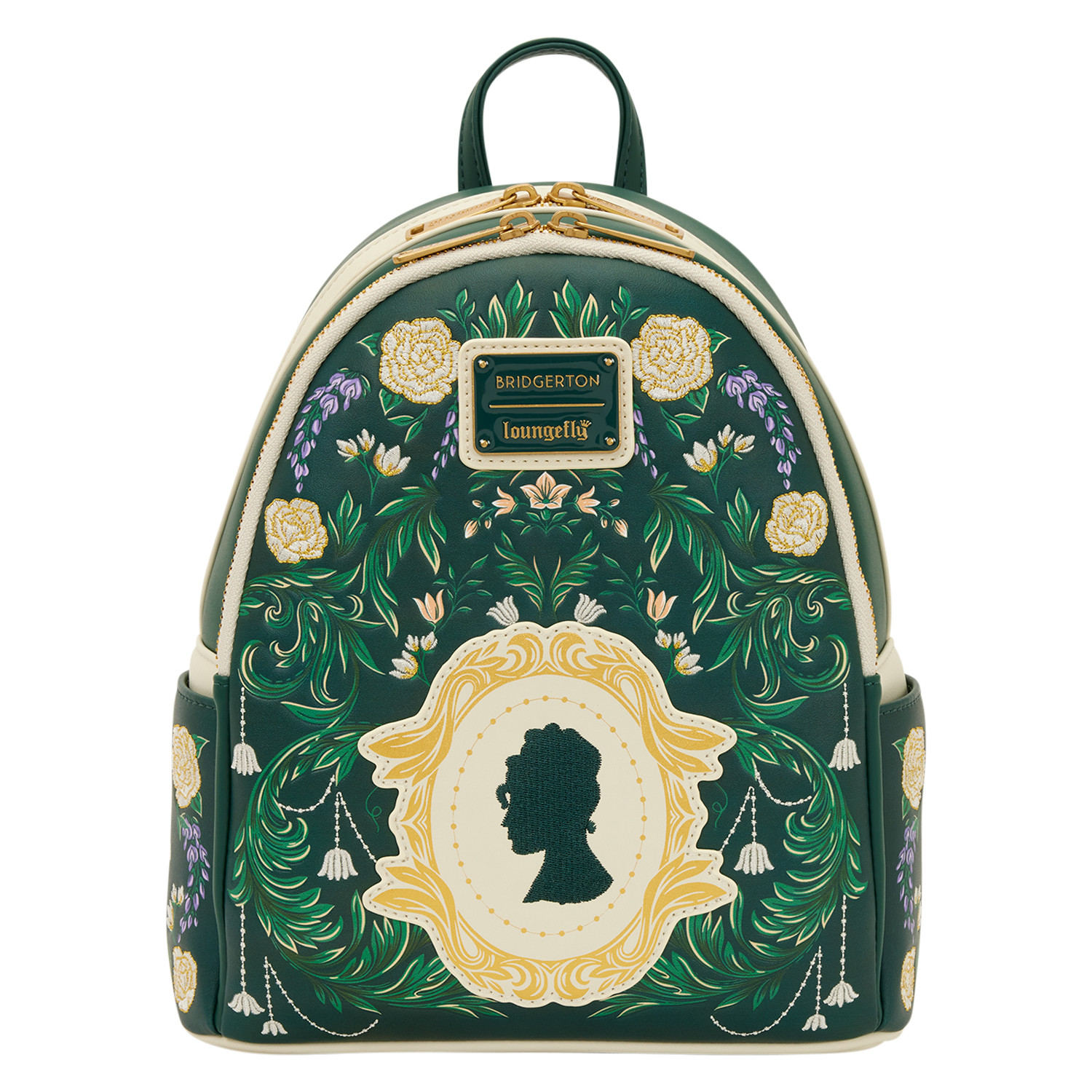 Loungefly Netflix Bridgerton Silhouette Floral Embroidered Green Backpack New pk