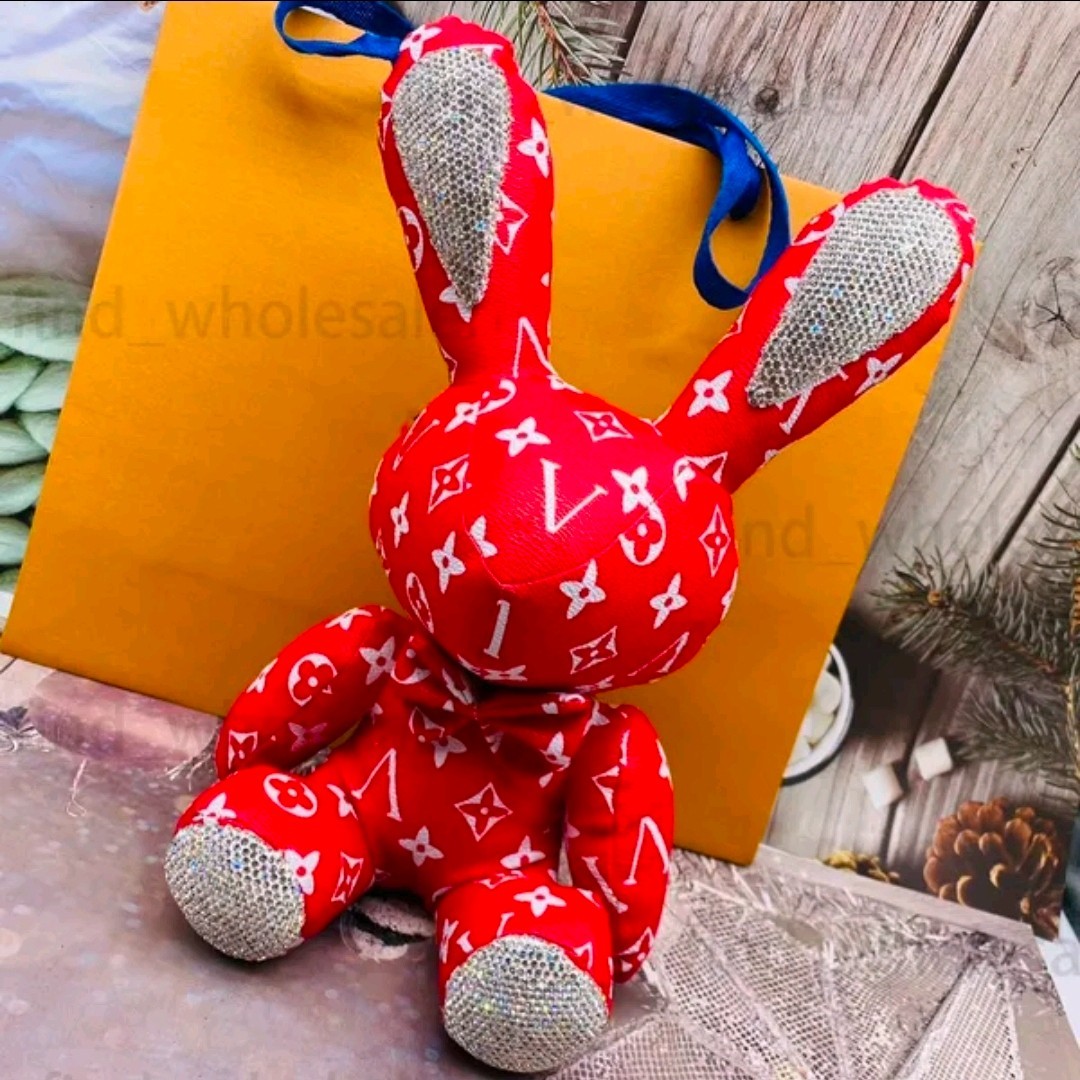 Bunny Lewis Monogram red Logo Teddy Bear Soft Toy
