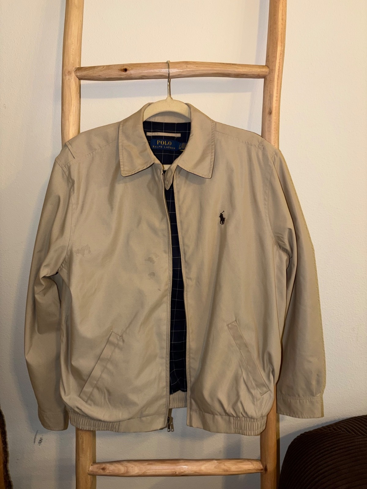 Polo Ralph Lauren Bi-Swing Windbreaker Jacket Khaki XL Pony Logo