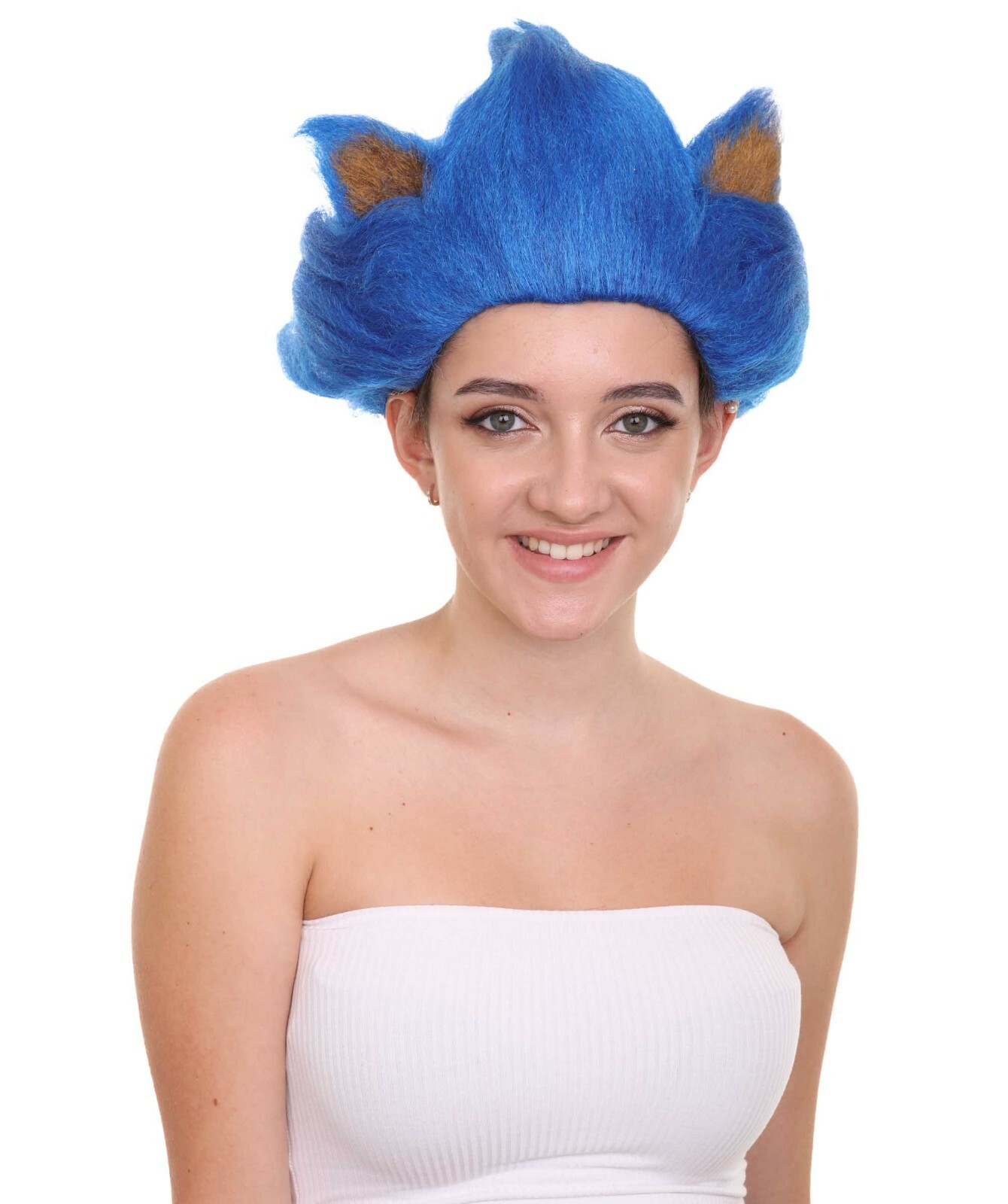 Women\'s Spiked Blue Cosplay Hedgehog Wig With Ears HW-6705
