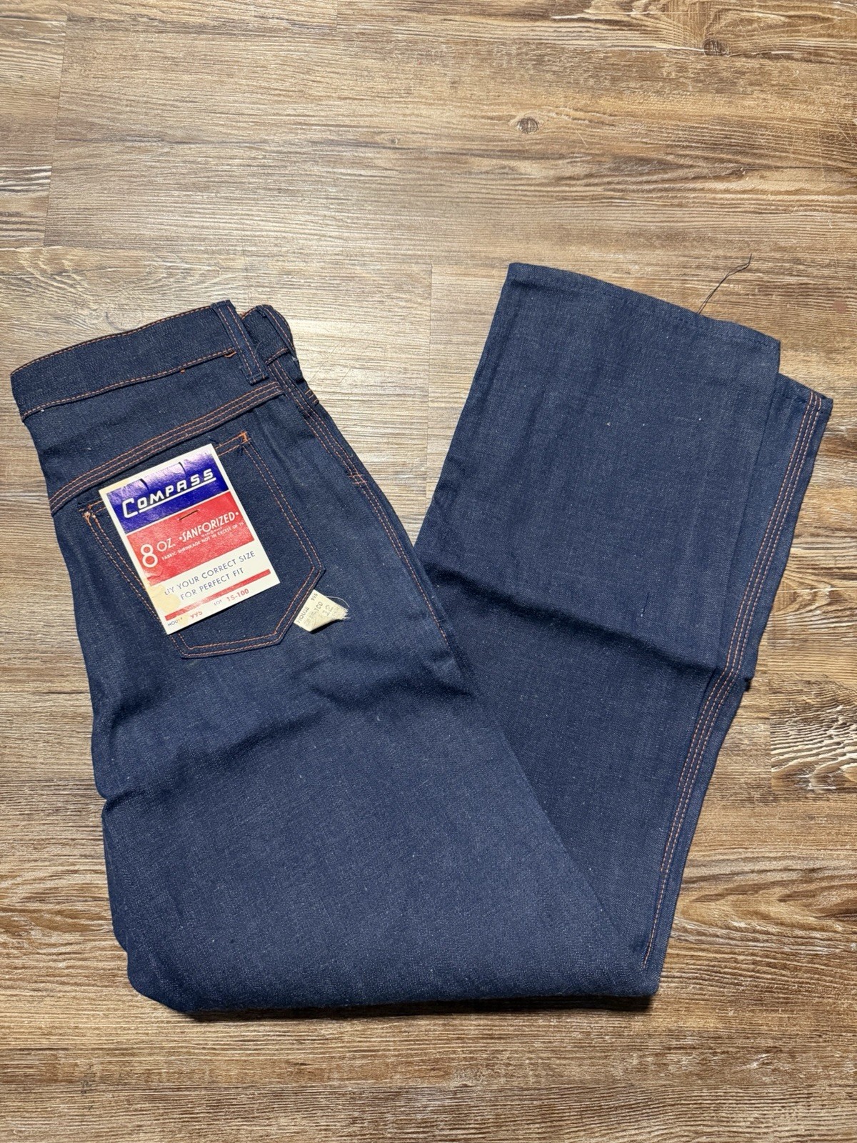 Deadstock Vintage 1940s/50s JC Penney Compass Denim Jeans Size 26x27 Sanforized