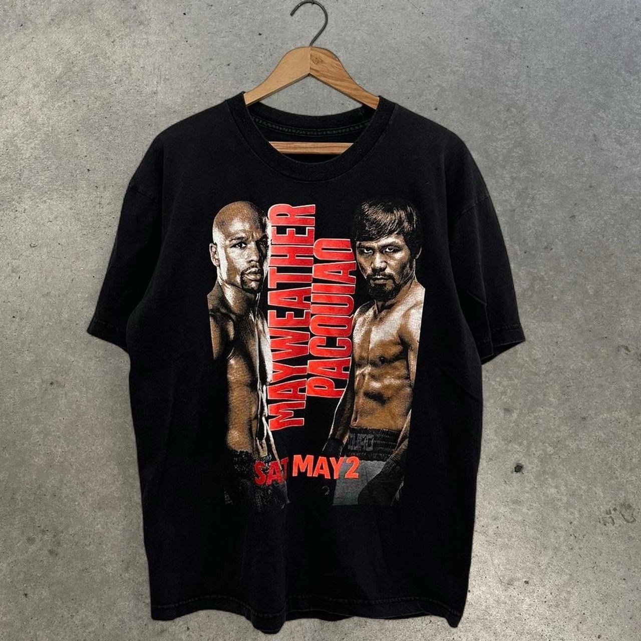 Manny Pacquiao vs Floyd Mayweather Shirt Mens XL Black Boxing Graphic T-Shirt