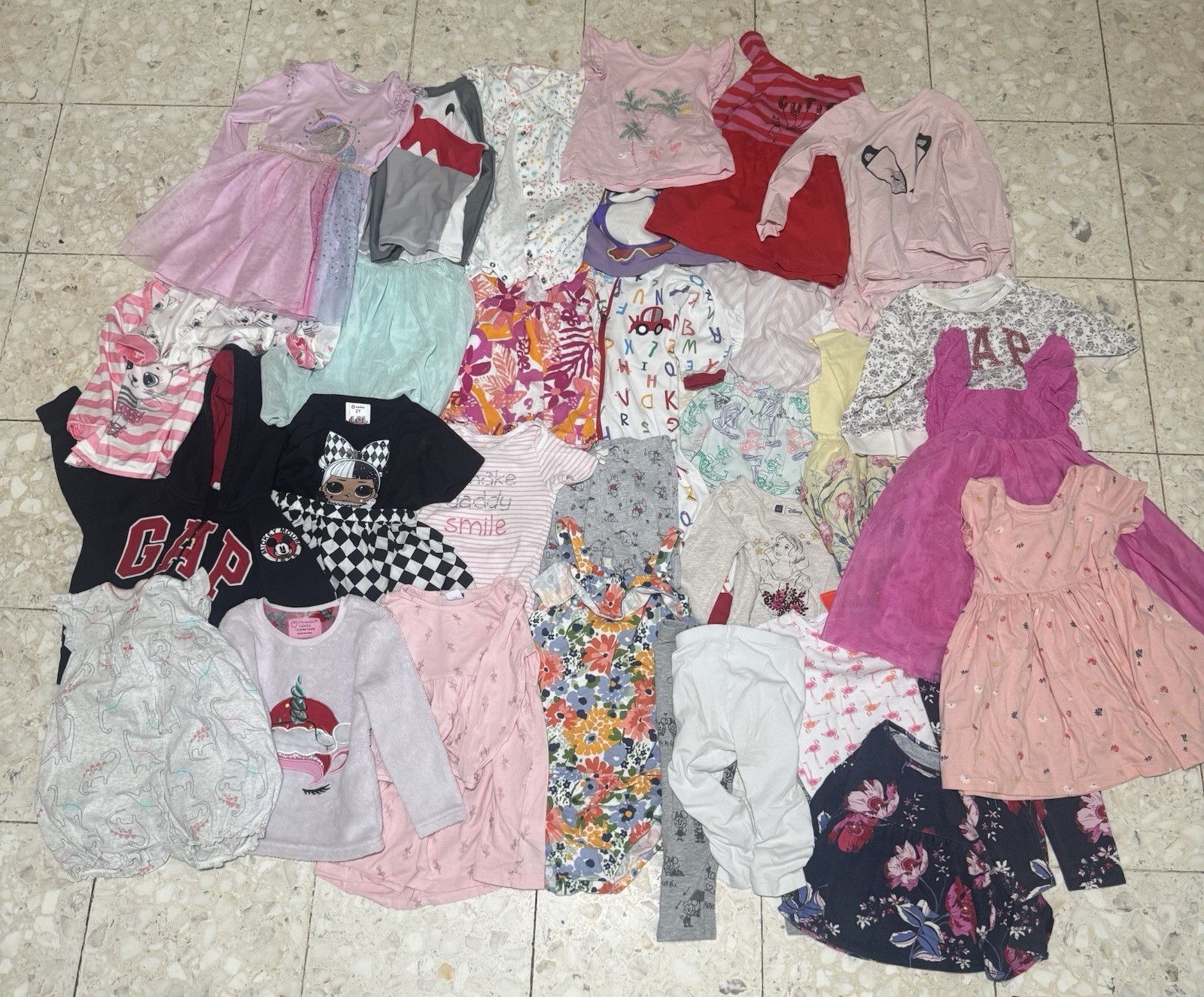 Baby Girl 1-3 Years Clothes Lot Of Various Mixed Brands Dresses Shirts