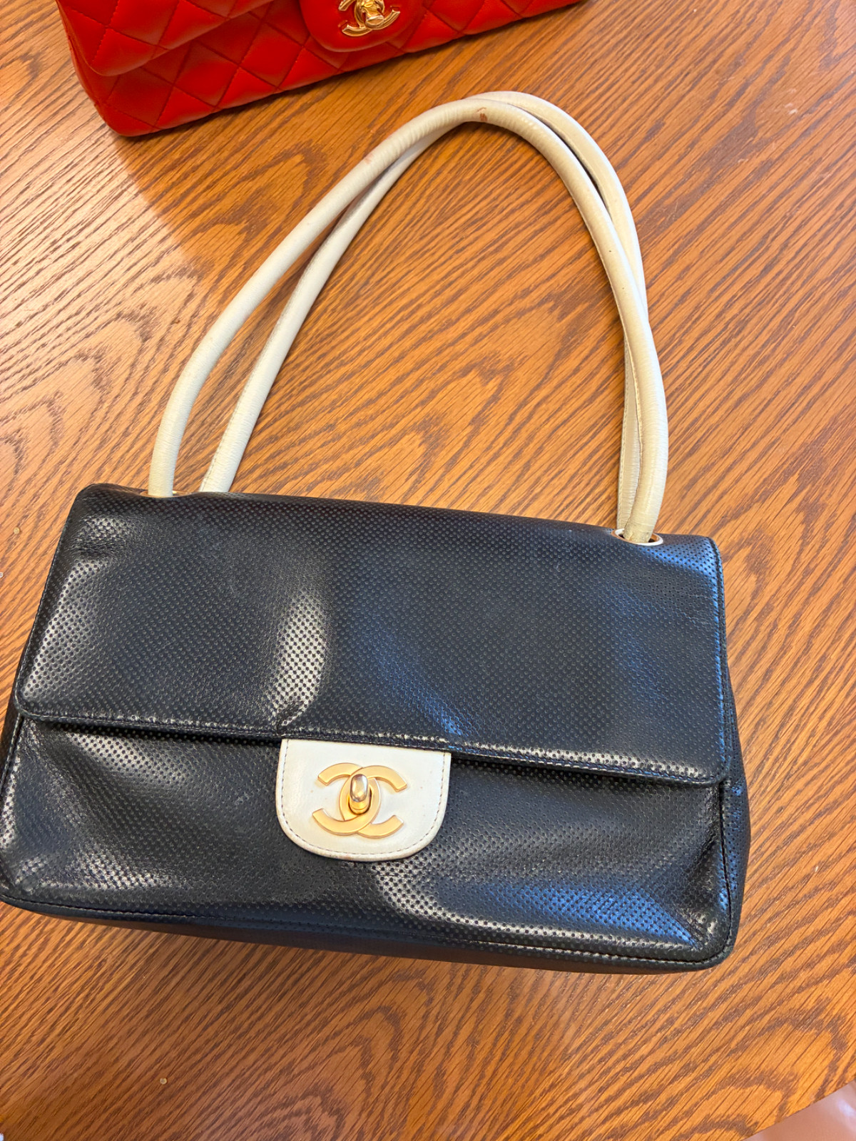 Y2K Chanel Bicolor single flap shoulder bag by Karl Lagerfeld (circa 2000-2002)