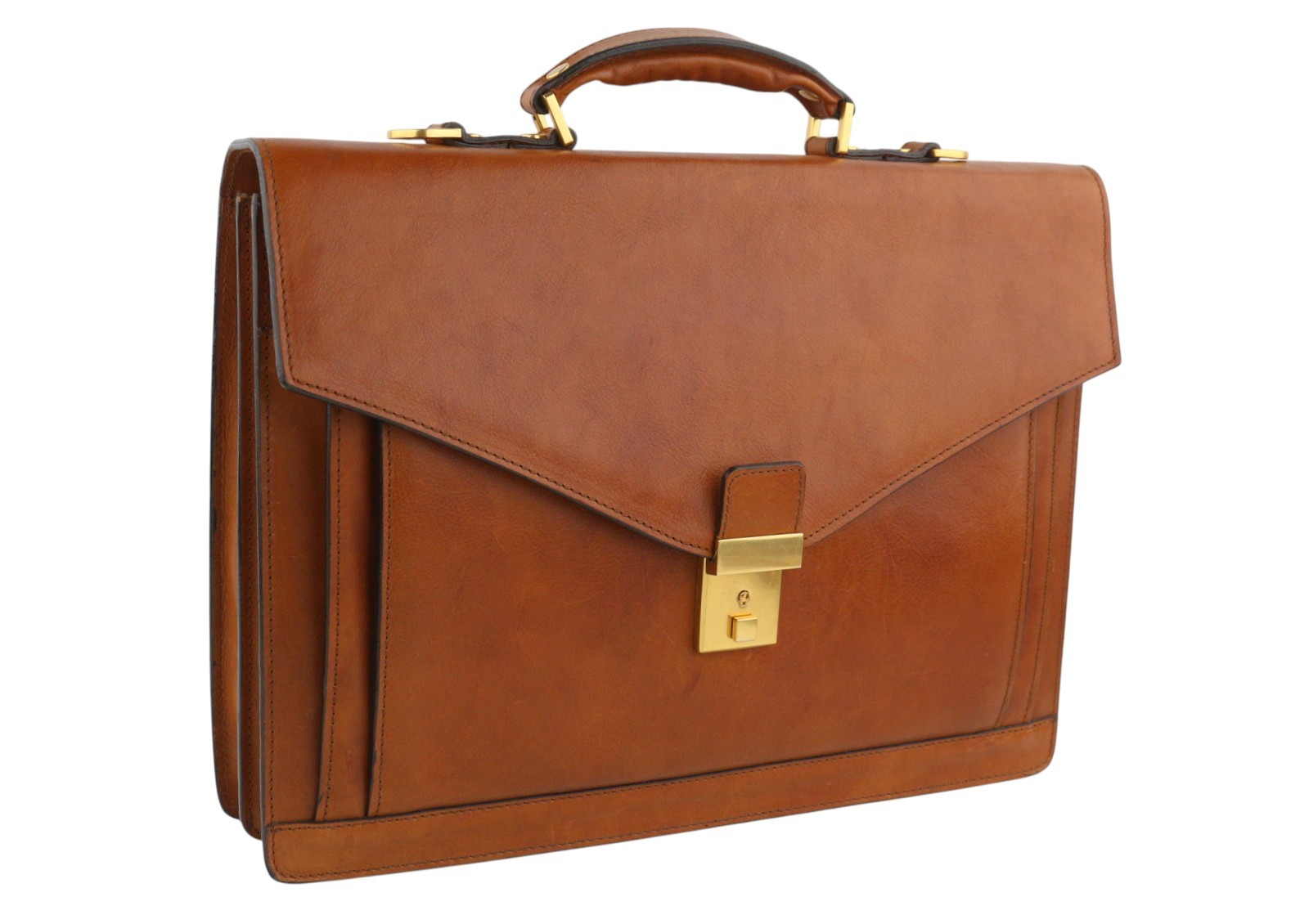 TIME RESISTANCE Men Bag The Magus Brown Leather Briefcase RRP320