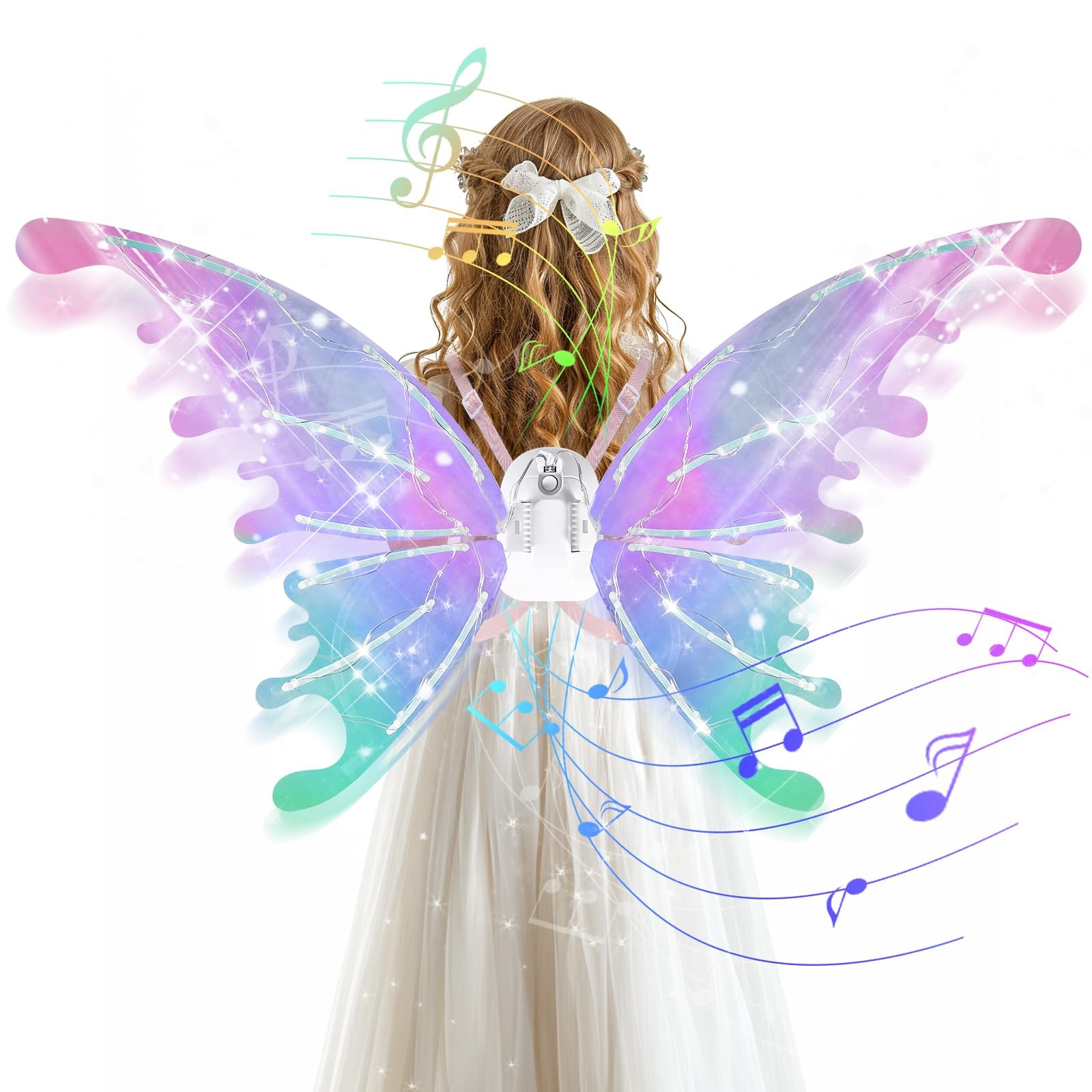 GOLDGE LED Electric Fairy Wings for Girls, Moving Butterfly Wings