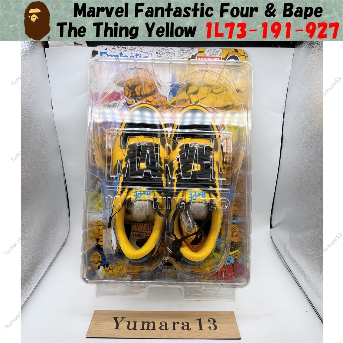 Marvel Fantastic Four & Bape The Thing Yellow 1L73-191-927 Men\'s Size