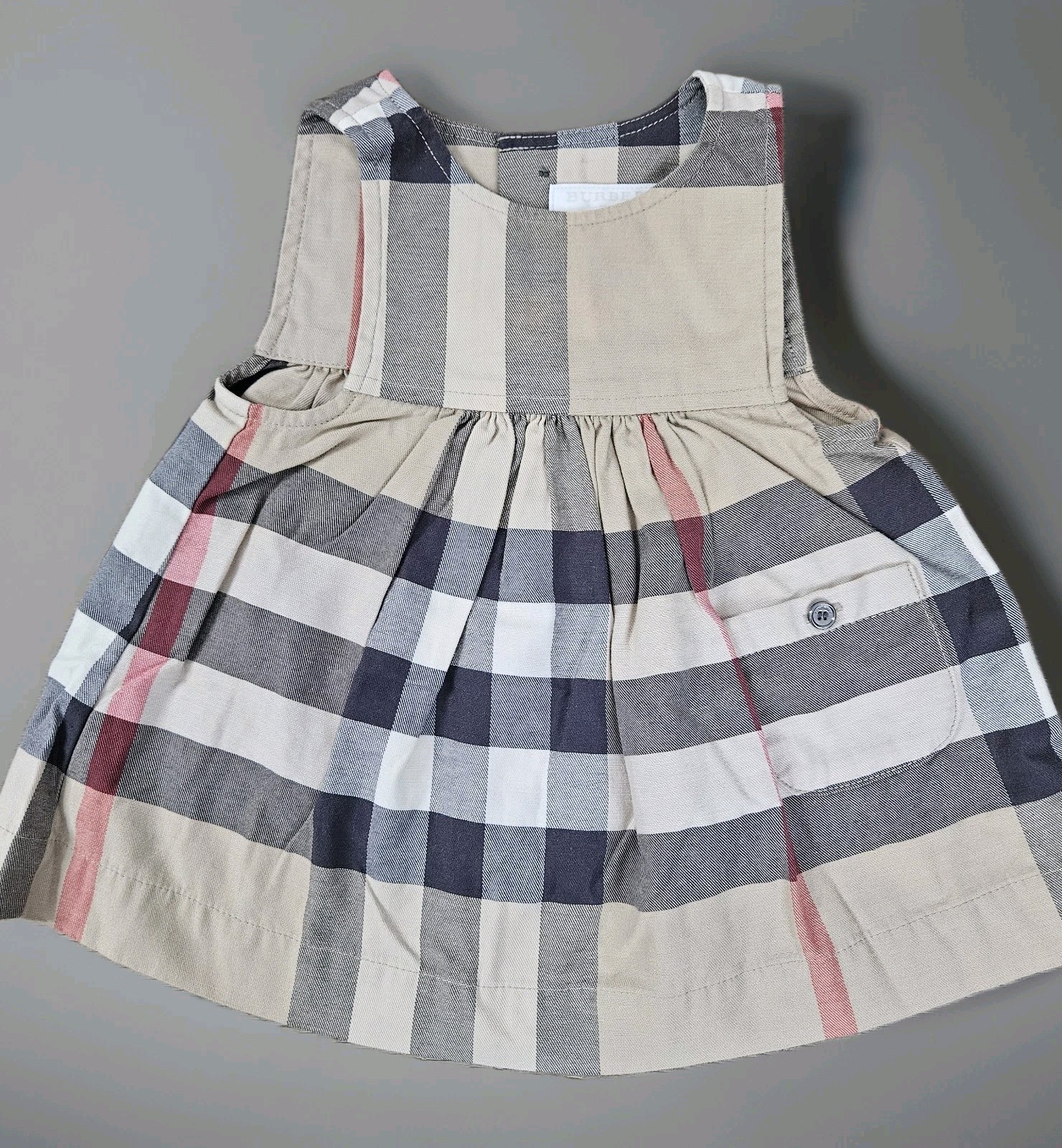 Burberry Nova Check Baby Girls Dress 6 Months 6M Kids Toddler 100% Cotton