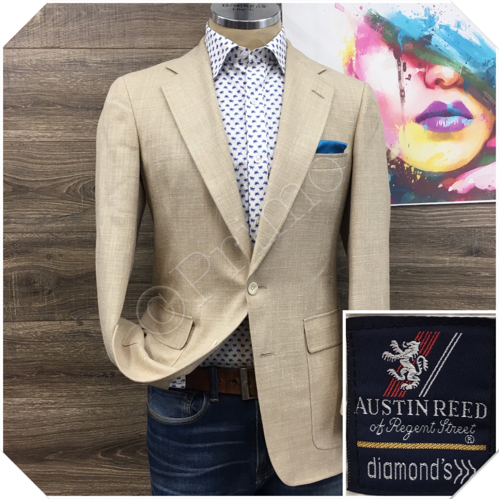 VINTAGE AUSTIN REED Mens Blazer Sport Coat Casual Jacket Size 36R Classic Suit