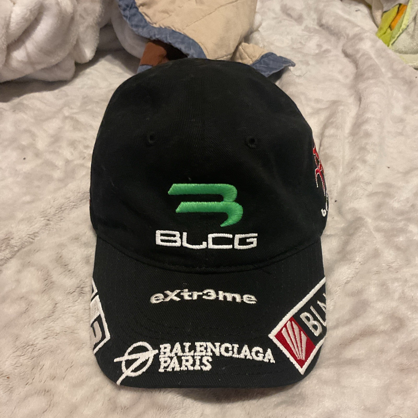 Balenciaga BLCG Extreme Logo Adjustable Baseball Cap Cotton Twill One Size