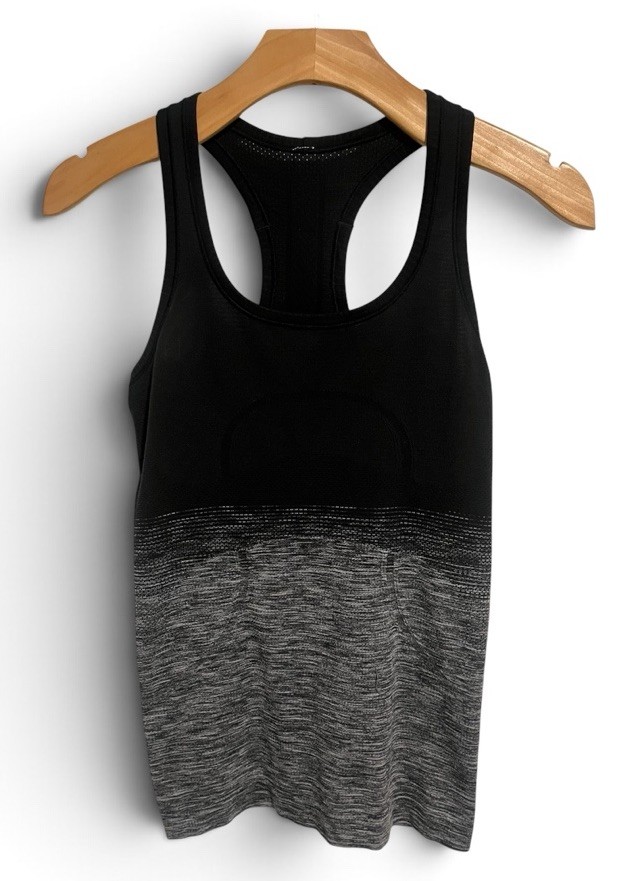 Lululemon Swiftly Tech Tank 2.0 Women’s Size 4 Ombre Black Grey Athletic Top