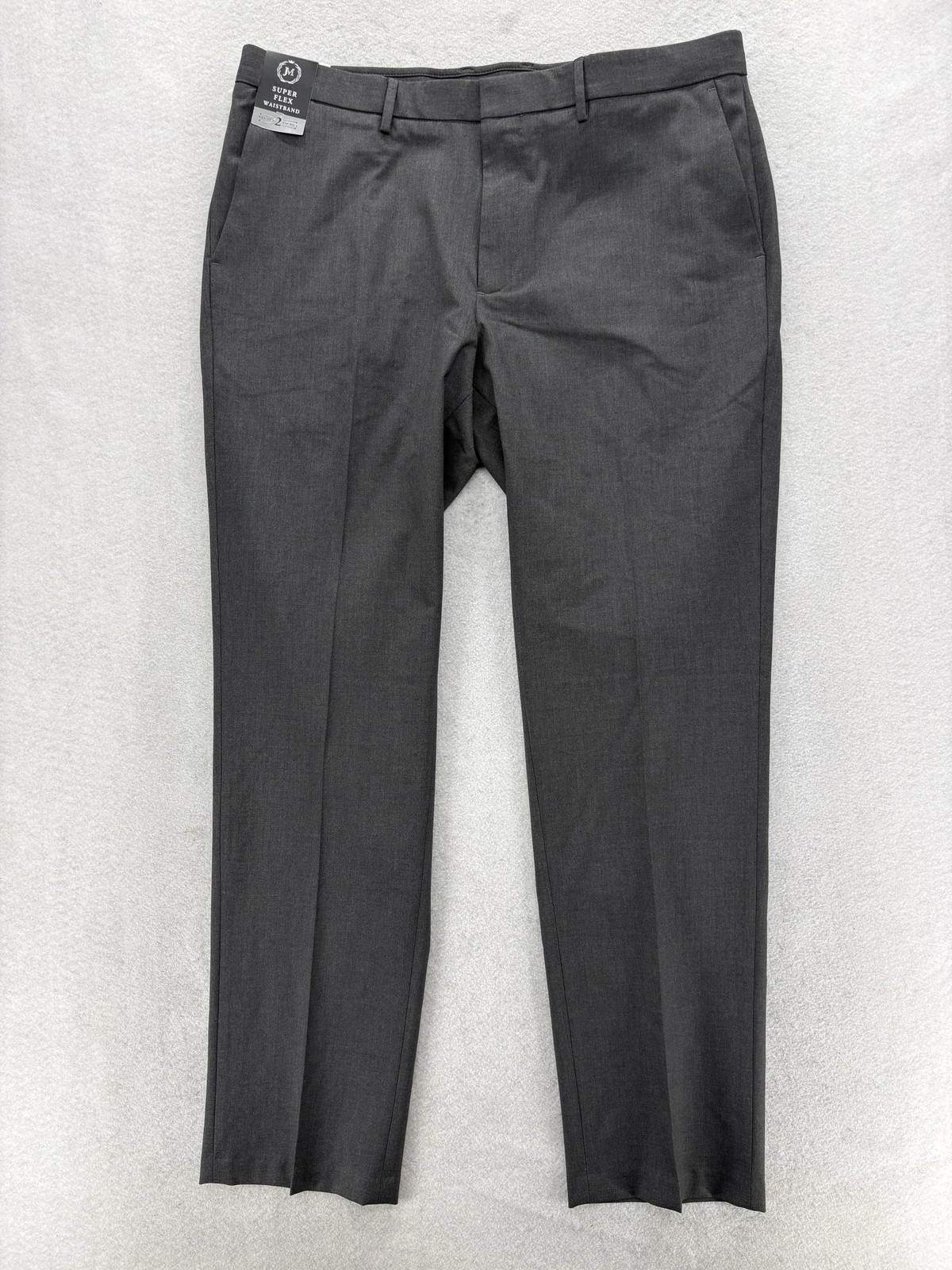 Haggar J.M. Premium Dress Pants Mens 38x32 Gray Slim Fit Stretch Waist Career