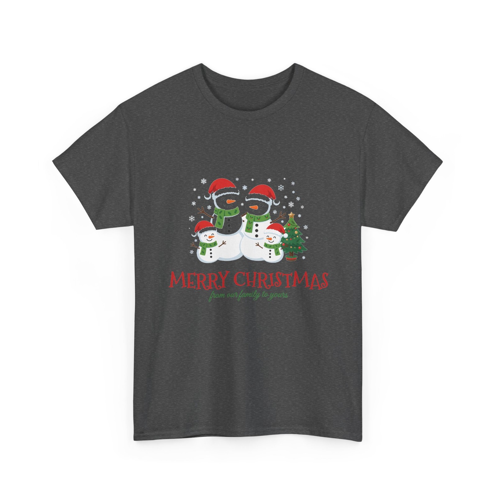 Snowman Family Merry Christmas T-Shirt | Holiday Snowman Tee
