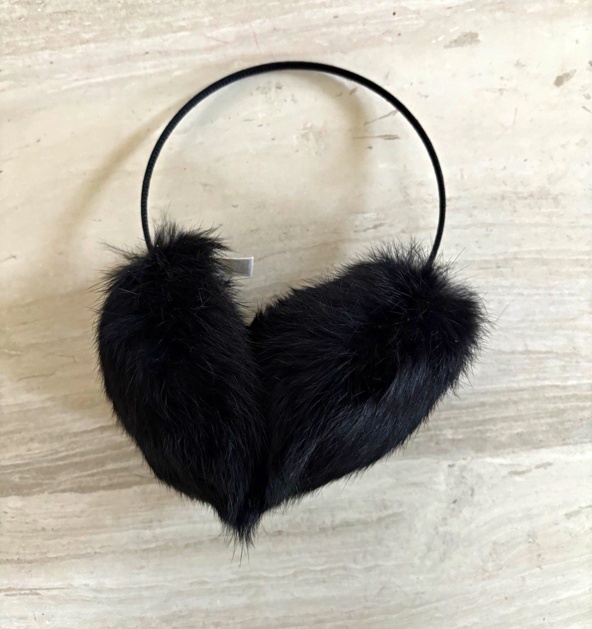 Women’s Black  ear muffs 100% Rabbit Fur