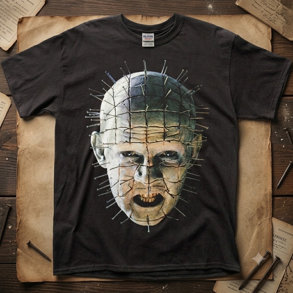 HOT Hellraiser Pinhead Black Mens Classic Horror Graphic Unisex  T-shirt
