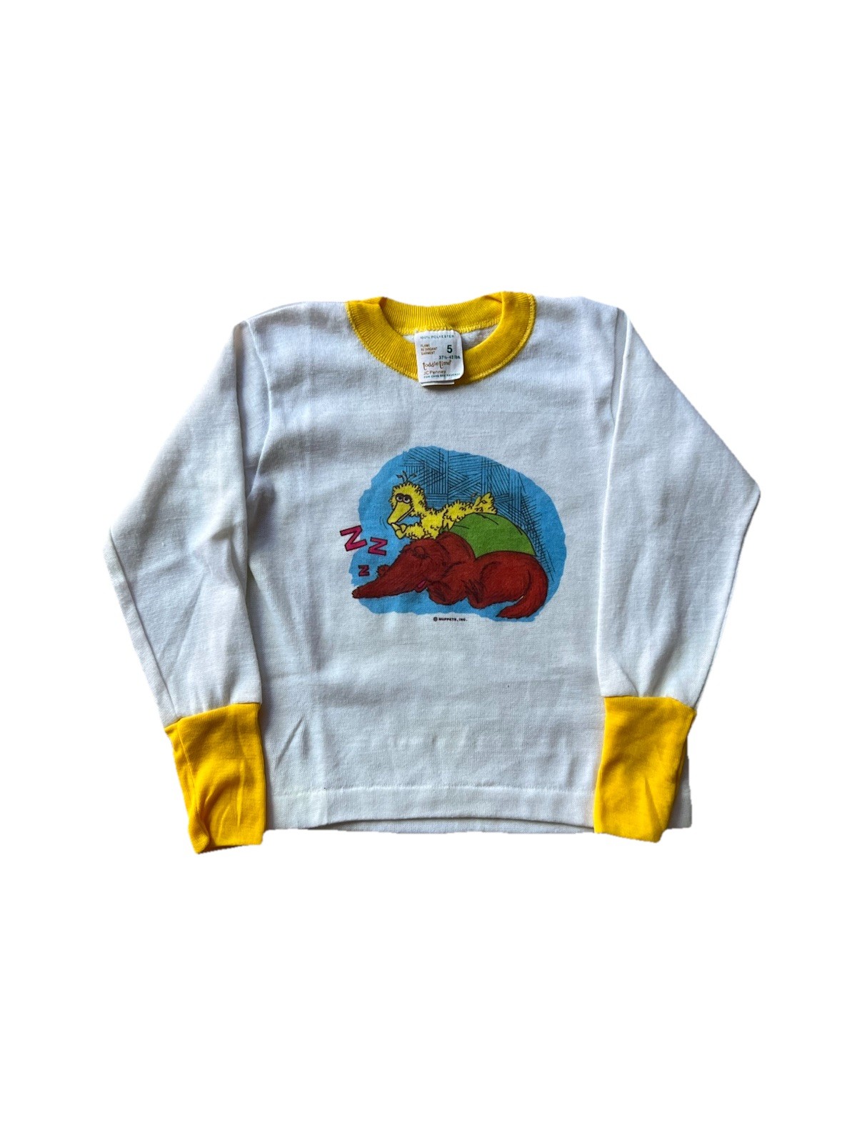 VTG JC Penney Toddle Time Muppets Sesame Street Big Bird Pajama Top Size 5