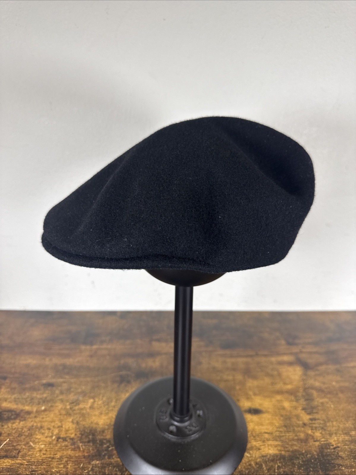 Kangol Wool 504 Cap Black XL Authentic Vintage Newsboy Flat Cap EUC