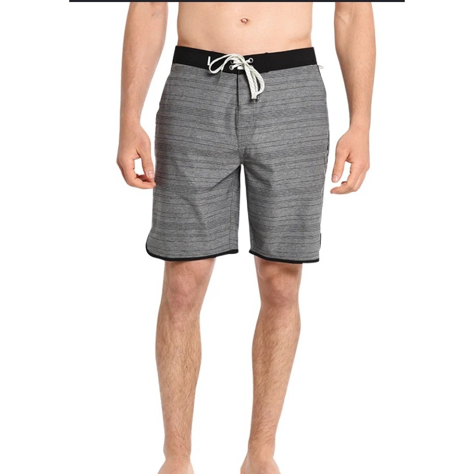 Vuori Cruise Boardshorts Grey Micro Stripe Performance Swim Trunks Mens XL