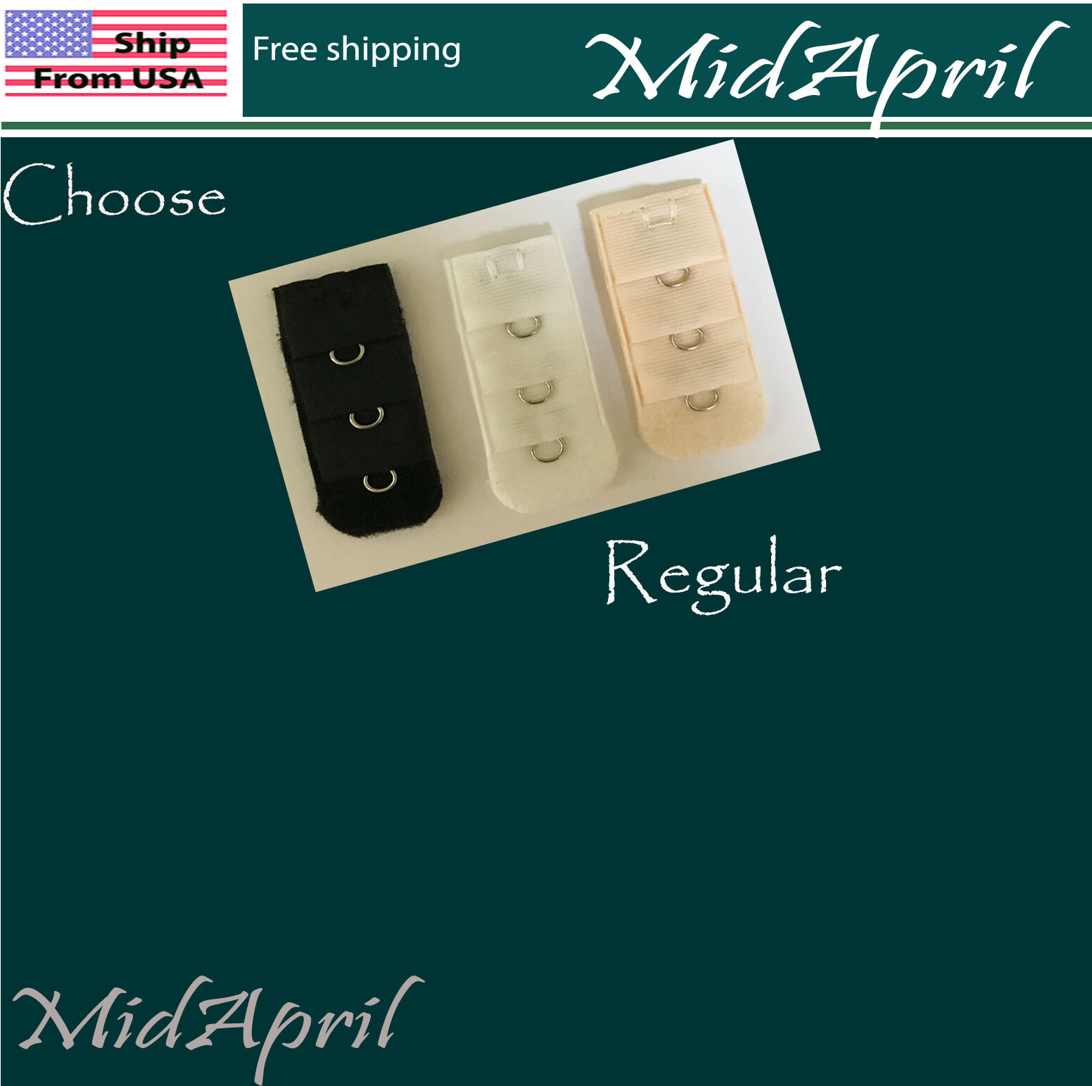 Bra Extenders 1 Hook Black White grey Beige Extension US SELLER
