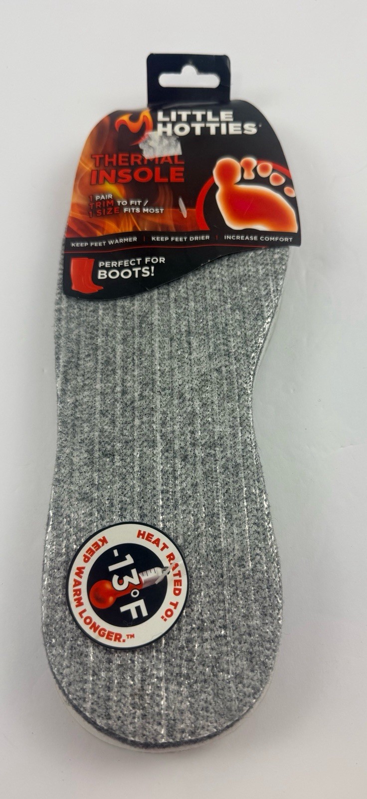 LITTLE HOTTIES Thermal Insoles Keep Feet Warmer & Drier 1 Size Trim to Fit Boots