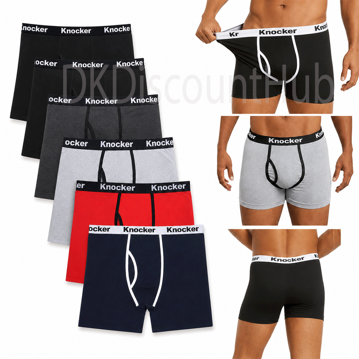 2 4 6 12 Pack Men Cotton Boxer Briefs Assorted Colors Underwear Stretch Trunks