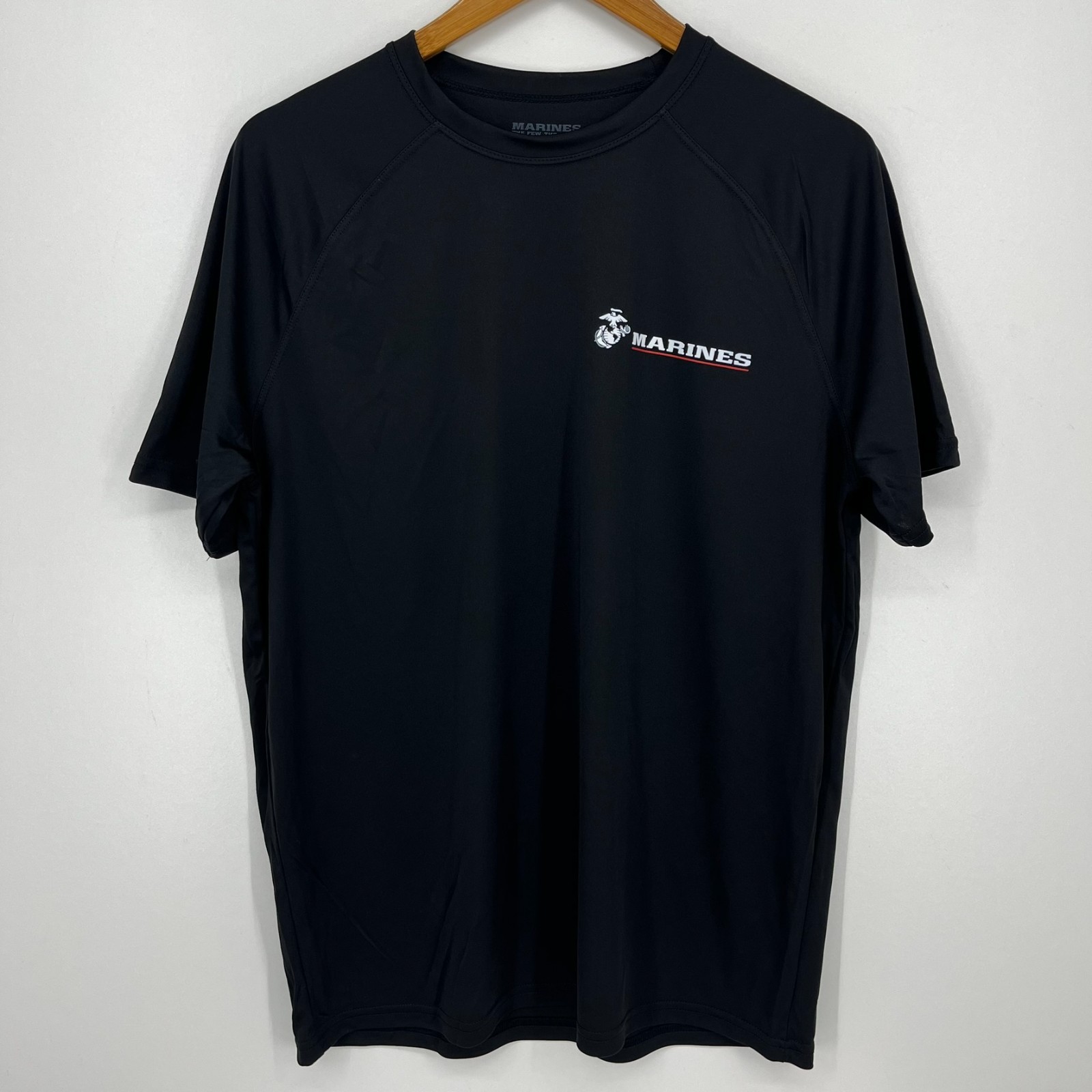 USMC Marines Short Sleeve T-Shirt Men\'s Size M Black Moisture Wicking USA NWOT