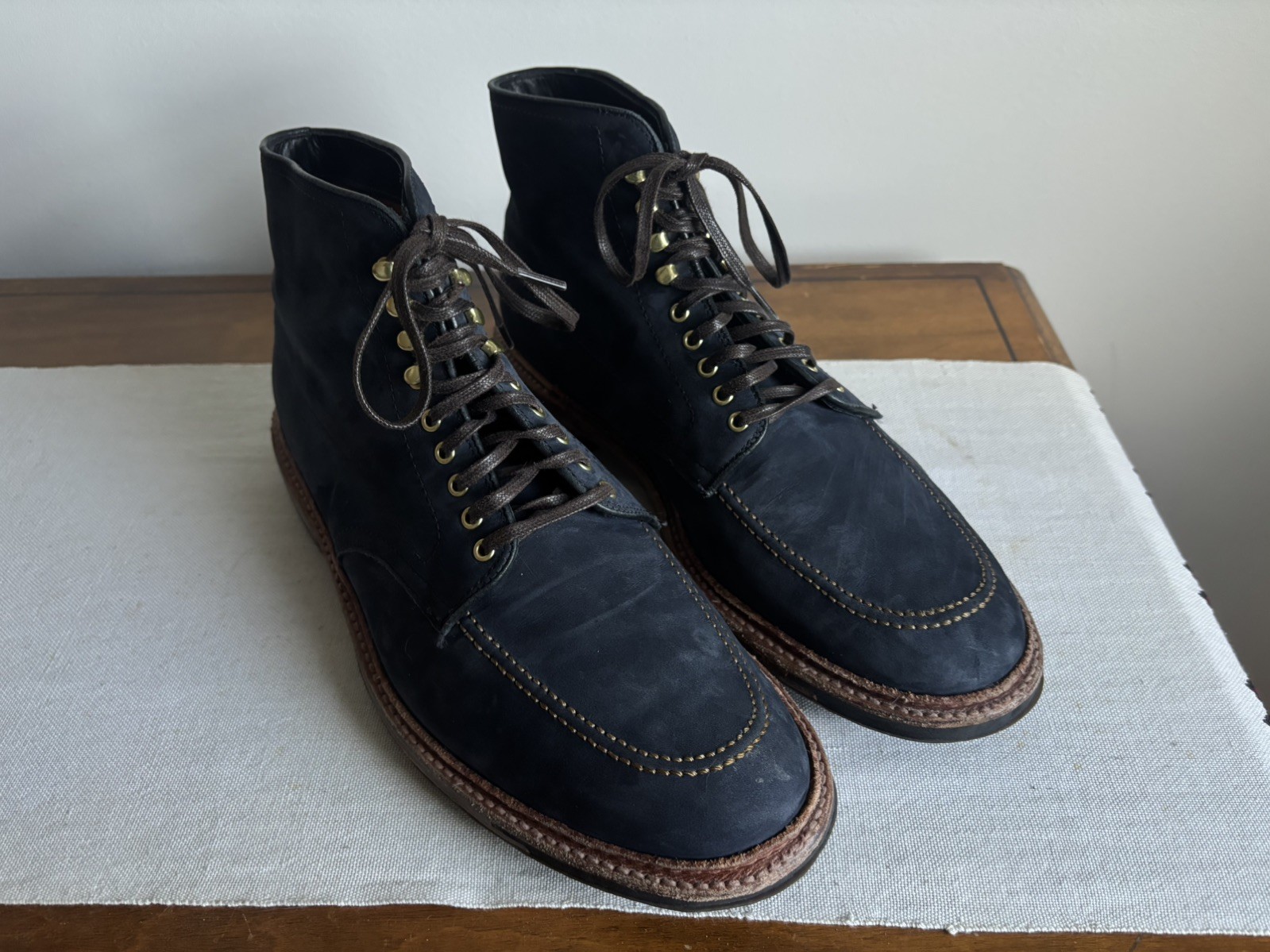 Alden x Sherman Brother Blue Chamois Indy Boot 10 B/D D2919HC with shoe trees