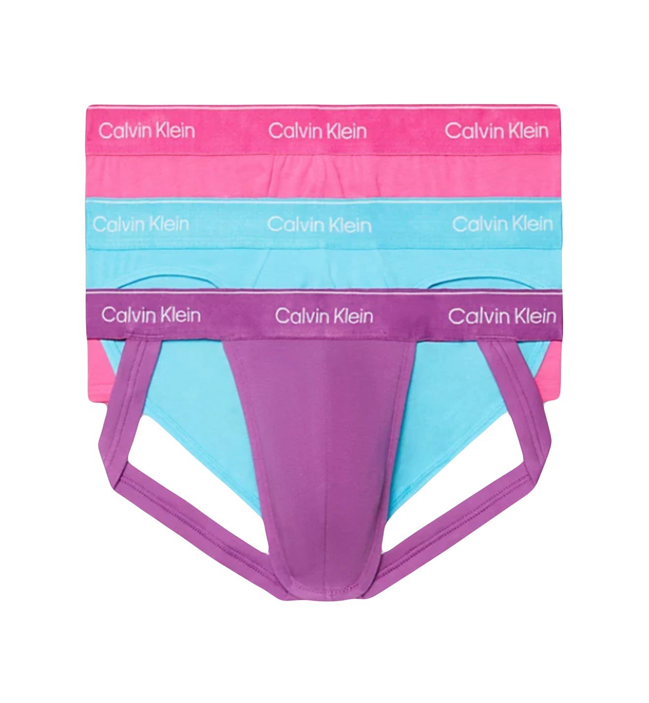 NWT. Calvin Klein. 3 Pack. Pride Jock Strap + Brief + Trunk Multi. MRSP. $47.50