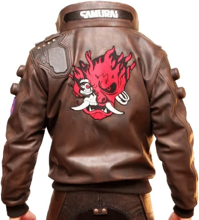 Ultimate Samurai 2077 Embroidered Gaming Cosplay Bomber Leather Motorbike Jacket