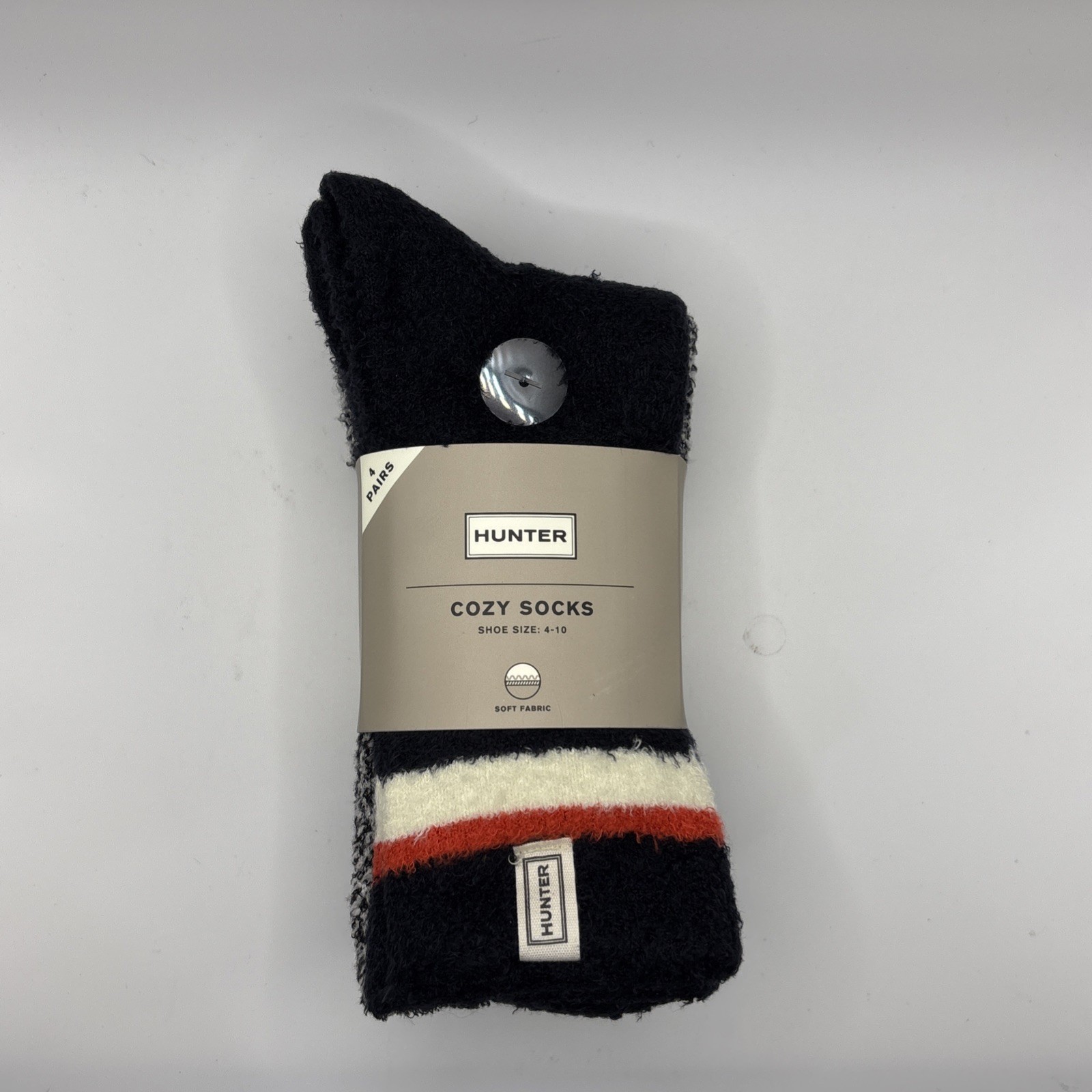 NEW Hunter Women\'s Cozy Socks 4 Pair Shoe Size 4-10 Navy Soft Fabric
