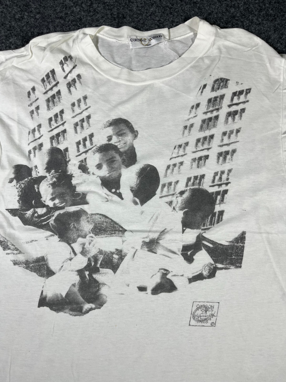 Vintage Photographer Corinne Cobson Paris Graphic Tee White L
