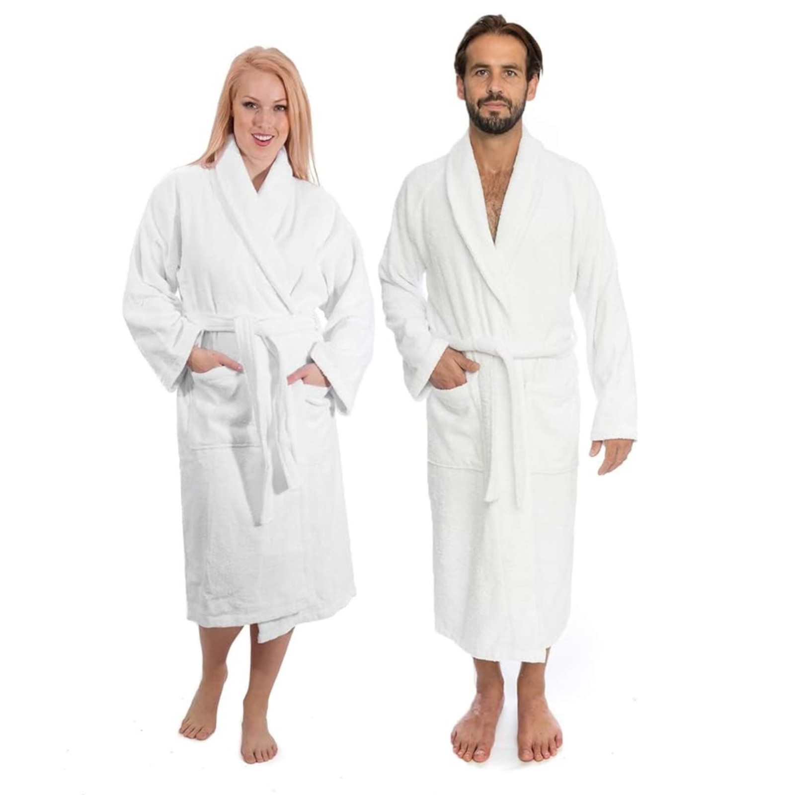 Luxury 100% Turkish Cotton Terry Cloth Bath Robe for Men & Women, Soft Plush 400
